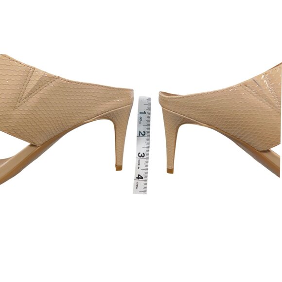 Calvin Klein Nude KCLORINDA Heeled Sandal Mules Size 9M Snakeskin - Picture 8 of 11